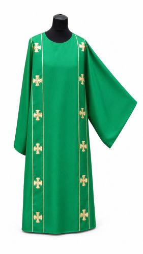 Dalmatyka zielona diakońska ASGA Kierlikówka — szata na Okres Zwykły, packshot na manekinie