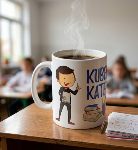 Kubek Katechety ceramiczny 360 ml z cytatem z Księgi Przysłów (Prz 13,14)