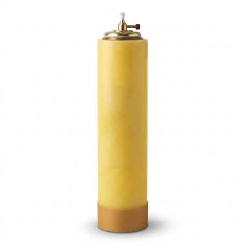Świeca ołtarzowa na wkład olejowy gładka żółta, 30 cm — utwardzana parafina, klasyczny walec