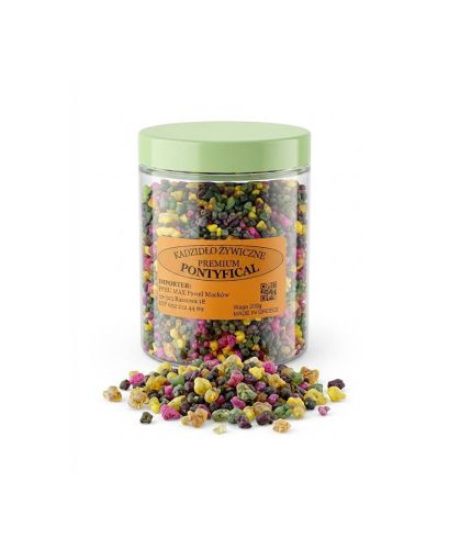 Kadzidło żywiczne PREMIUM PONTYFICAL 200 g — wielokolorowe ziarna w żółci, różu, zieleni i czerni
