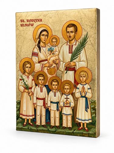 Ikona Błogosławionej Rodziny Ulmów – męczennicy z Markowej z sześciorgiem dzieci