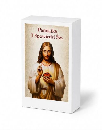 Obrazek pamiątka I Spowiedzi Św. — Najświętsze Serce Pana Jezusa, format 6×10 cm, paczka 100 szt.