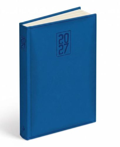 Terminarz A5 PRINT 2027 Edycji Świętego Pawła w kolorze niebieskim, twarda oprawa z gąbką, wytłoczony rok 2027 na froncie i grzbiecie