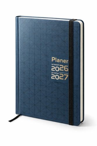 Granatowy terminarz Planer 2026/2027 ze złotym tłoczeniem, kalendarz dla nauczyciela i katechety – e-religijne.pl