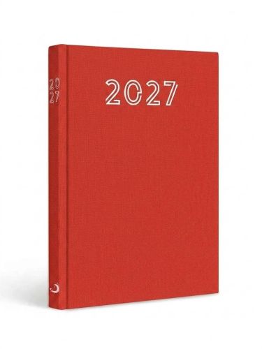 kalendarz książkowy katolicki 2027 A5 STANDARD czerwony, terminarz Edycja Świętego Pawła, twarda oprawa