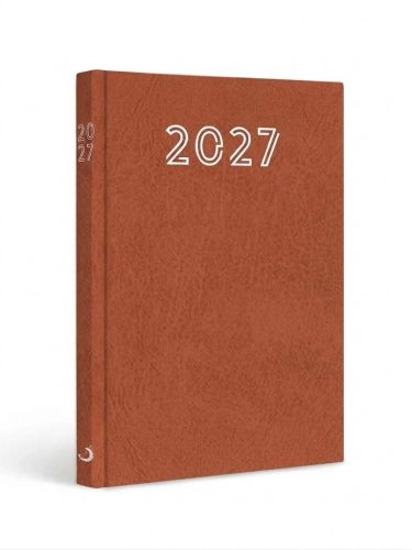 planer katolicki 2027 A5 STANDARD brązowy, kalendarz z patronem na każdy dzień, Edycja Świętego Pawła