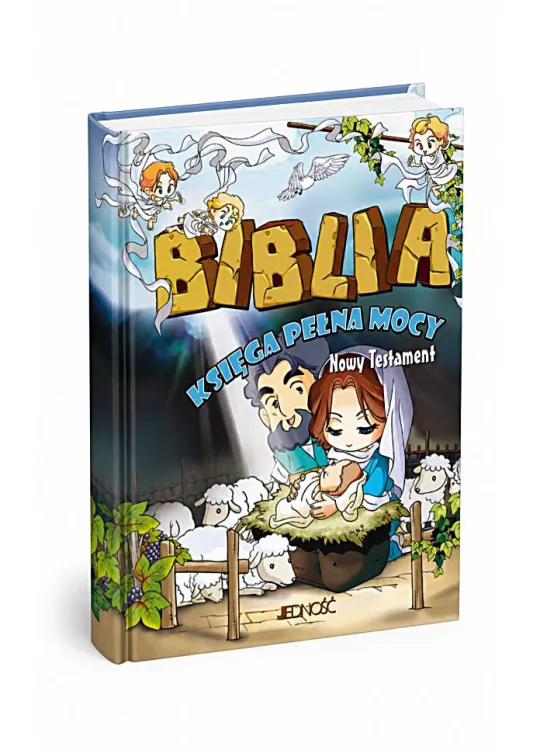 Biblia komiks dla dzieci Nowy Testament Jedność, okładka tomu z serii Księga pełna mocy