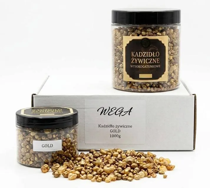 Kadzidło żywiczne Gold – żywiczno-drzewne – słoiczki 100 g i 280 g oraz pudełko 1 kg