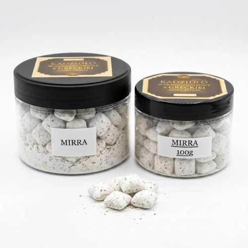 Kadzidło kościelne Mirra z Góry Athos – białe żywiczne poduszeczki, 100 g i 250 g