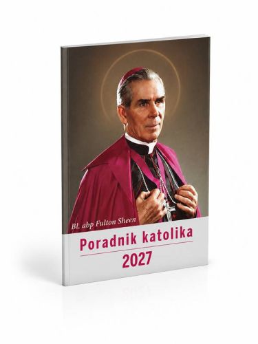 Poradnik katolika 2027 Wydawnictwa AA, kieszonkowy kalendarzyk z abp. Fultonem Sheenem na okładce