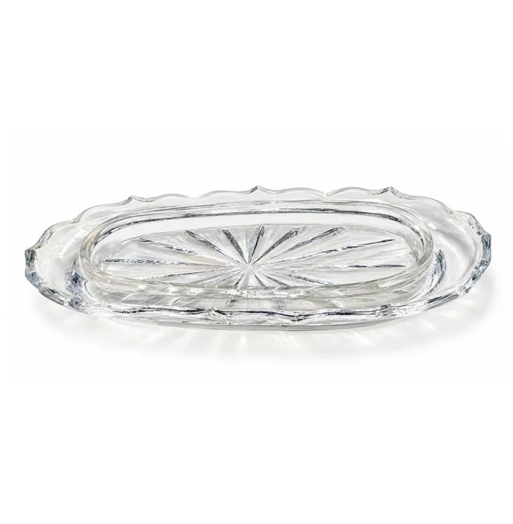 Szklana szlifowana tacka pod ampułki liturgiczne 21 × 9,5 cm