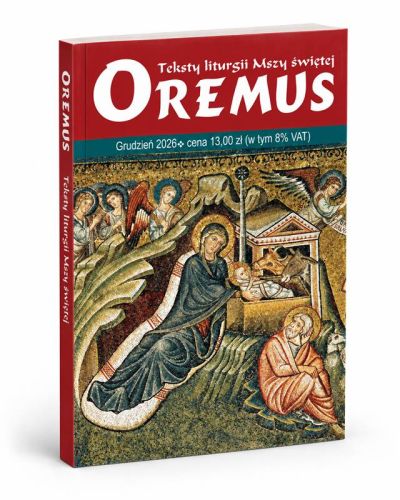 Oremus grudzień 2026, nr 12 (363) – okładka miesięcznika z mozaiką Narodzenie Jezusa Jacopa Torritiego