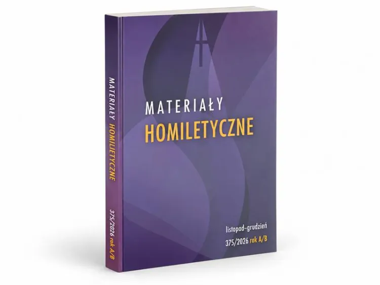 Materiały Homiletyczne 375/2026, listopad–grudzień, rok A/B – fioletowa okładka i grzbiet pisma dla kapłanów i diakonów.