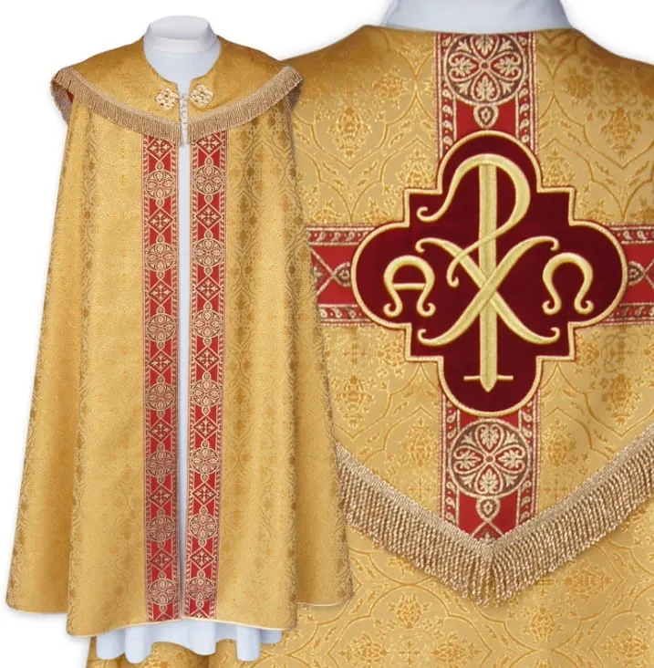 Liturgiczna gotycka kapa złota ze stułą sklep z artykułami kościelnymi e-religijne.pl Wyposażenie kościoła, szaty liturgiczne