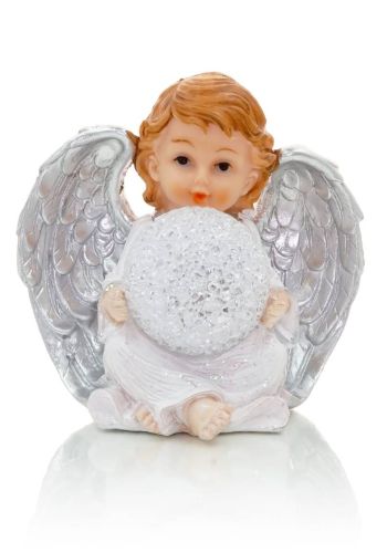 Aniołek ze świecącą kulą na baterie XQ757109B księgarnia religijna sklep z dewocjonaliami