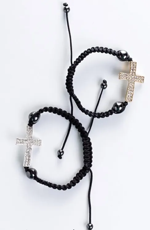 Bransoletka religijna z krzyżykiem z cyrkoniami 4374-4 e-religijne.pl