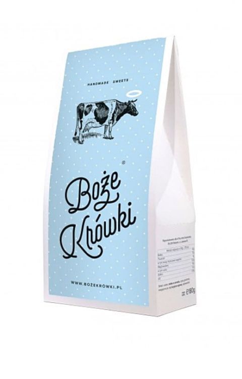Boże Krówki w kartoniku - cukierki ze słowami świętych 180g sklep z Bożymi Krówkami