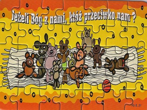 Puzzle religijne dla dzieci - "Jeżeli Bóg z nami któż przeciwko nam" e-religijne.pl