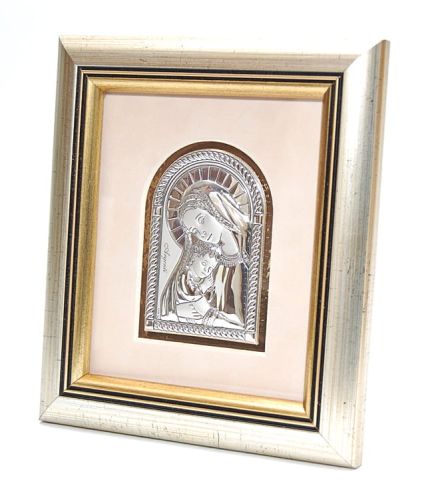 Obrazek srebrny Maryja - pamiątka chrztu - I Komunii - ślubu e-religijne.pl