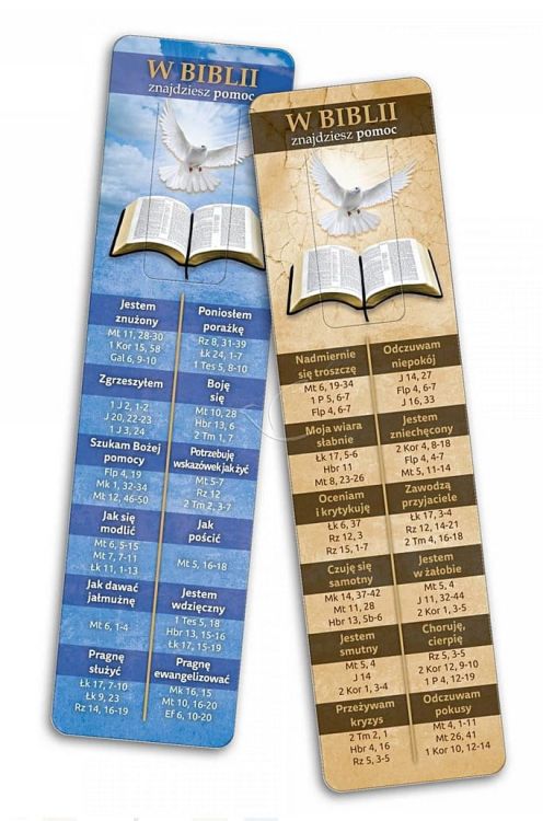 Sklep z dewocjonaliami - chrześcijański sklep religijny: Zakładka do Pisma Świętego "W Biblii znajdziesz pomoc"