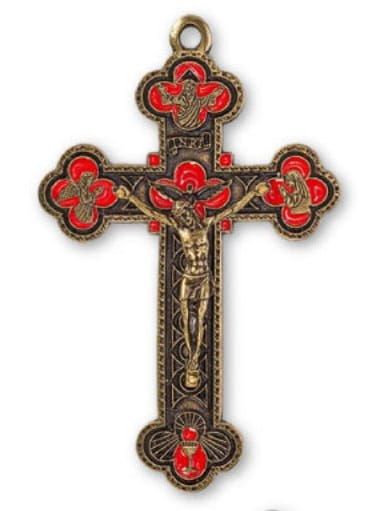 Krzyż do bierzmowania ozdobny 12,5 cm - 01-240 (czerwony) e-religijne.pl