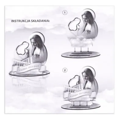 Figurka Matka Boża Fatimska 9 cm dla dzieci - dekoracja - pamiątka na 100 lecie objawień fatimskich