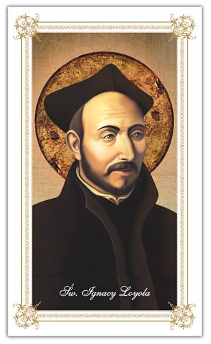 Obrazki ze św. Ignacym Loyolą i modlitwą (100 sztuk) księgarnia religijna dewocjonalia pomoce duszpasterskie
