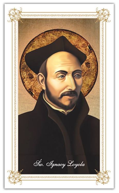 Obrazki ze św. Ignacym Loyolą i modlitwą (100 sztuk) księgarnia religijna dewocjonalia pomoce duszpasterskie
