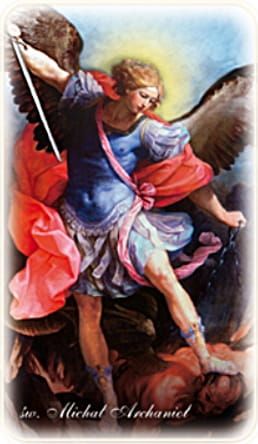Obrazek ze św. Michałem Archaniołem i modlitwą - egzorcyzmem prywatnym (100 szt.) sklep chrześcijański e-religijne.pl