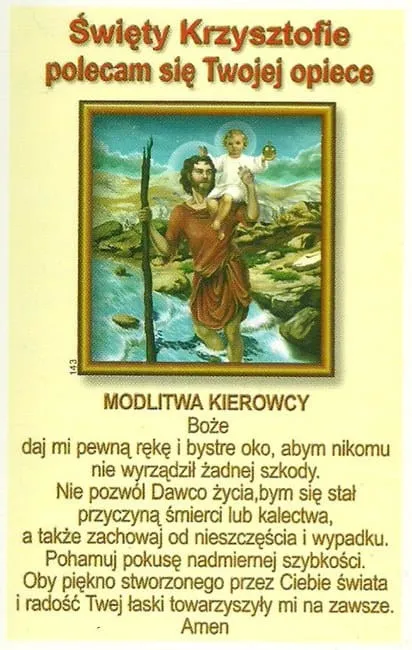 Obrazki ze świętym Krzysztofem i modlitwą (7 x 10) - paczka 100 sztuk e-religijne.pl