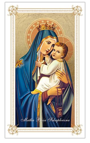Obrazek z modlitwą do Matki Bożej Szkaplerznej (paczka 100 szt.)