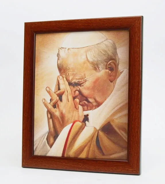 Obraz bł. Jan Paweł II w drewnianej ramie B e-religijne.pl