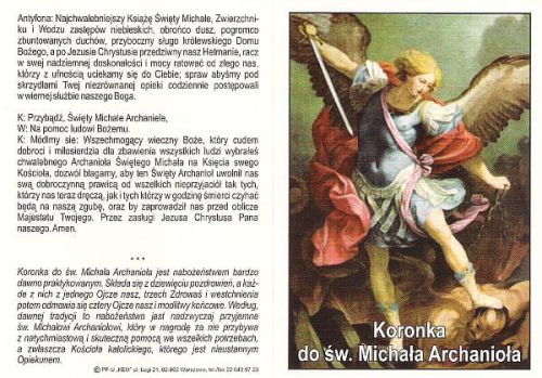 Koronka do św. Michała Archanioła - karnet składany e-religijne.pl