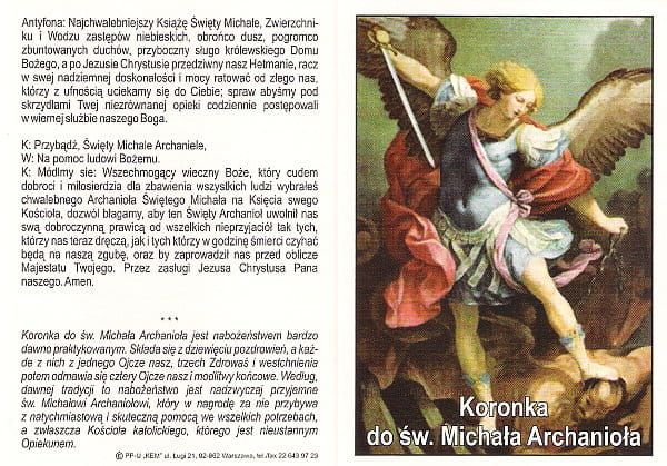 Koronka do św. Michała Archanioła - karnet składany e-religijne.pl