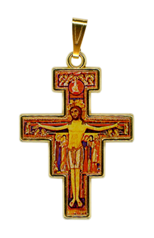 Krzyżyk San Damiano do zawieszenia na szyję 3 cm x 4 cm e-religijne.pl