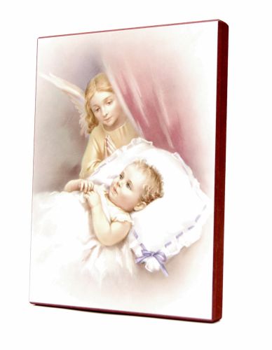 Anioł Stróż - obrazek na desce - H (15x20) e-religijne.pl