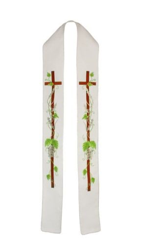Stuła do koncelebry biała haftowana e-religijne.pl
