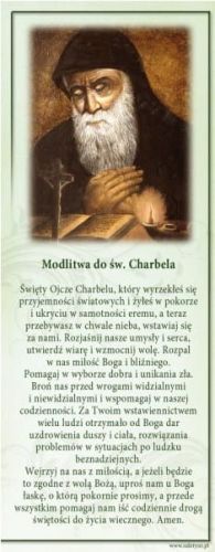 Religijna zakładka do książki z modlitwą do św. Charbela e-religijne.pl