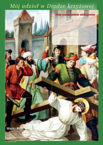 Księgarnia chrześcijańska e-religijne.pl Mój udział w Drodze Krzyżowej sprawdziany na Wielki Post - wyklejanka