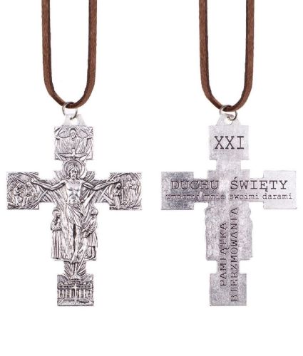 Krzyż do bierzmowania z rzemykiem 11 cm K005 sklep liturgiczny pomoce do bierzmowania