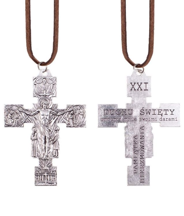 Krzyż do bierzmowania z rzemykiem 11 cm K005 sklep liturgiczny pomoce do bierzmowania