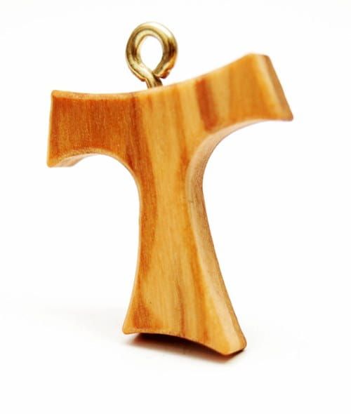 Krzyżyk TAU drewniany na szyję mały bez rzemyka e-religijne.pl