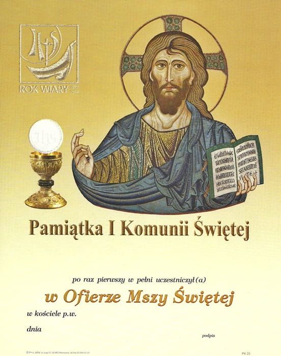 Obrazek Pamiątka I Komunii Świętej - Rok Wiary PK23 e-religijne.pl
