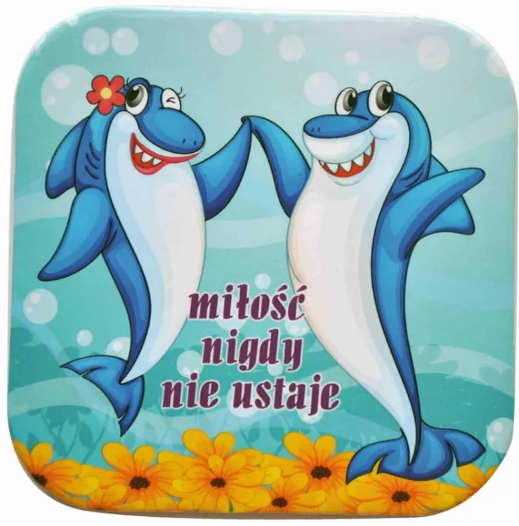 Podstawka korkowa z religijnym hasłem Miłość nigdy nie ustaje e-religijne.pl