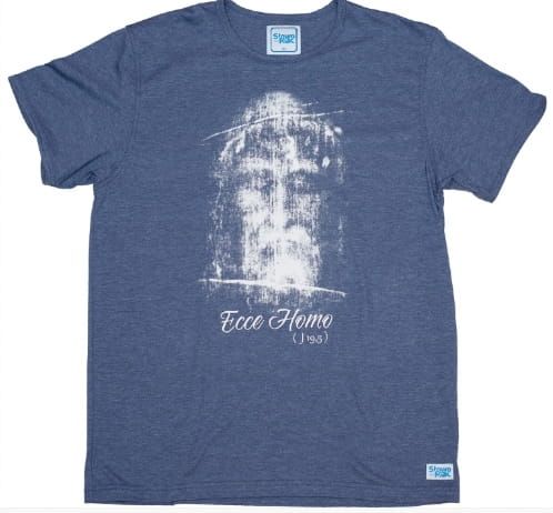 "Ecce Homo" - religijna koszulka dla mężczyzny - T-SHIRT z twarzą Chrystusa z Całunu Turyńskiego SKLEP CHRZEŚCIJAŃSKI z koszulkami: e-religijne.pl