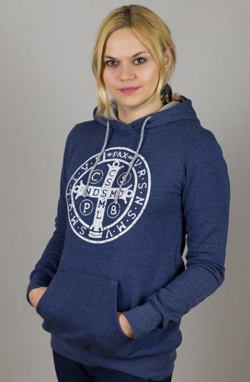 Bluza religijna z kapturem krzyż św. Benedykta e-religijne.pl