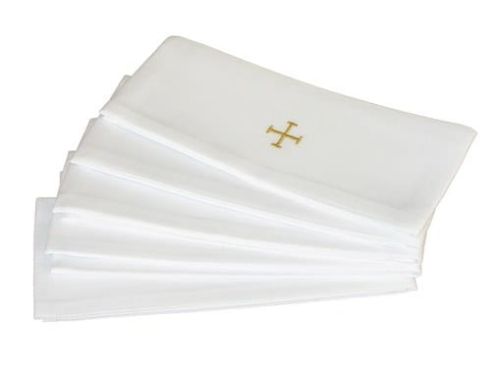 puryfikaterz bawełniany haftowany komplet 5 szt. 9-151-0 złoty krzyż łaciński 40x20 cm zakrystia e-religijne.pl