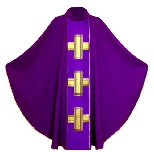 Ornat fioletowy z pasem tkanym 1-079-4 e-religijne.pl