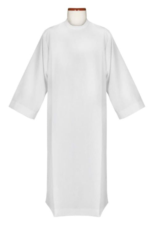 Alba kapłańska prosta z tropiku - kolor ecru . Sklep artykuły liturgiczne szaty kapłańskie i zakonne e-religijne.pl