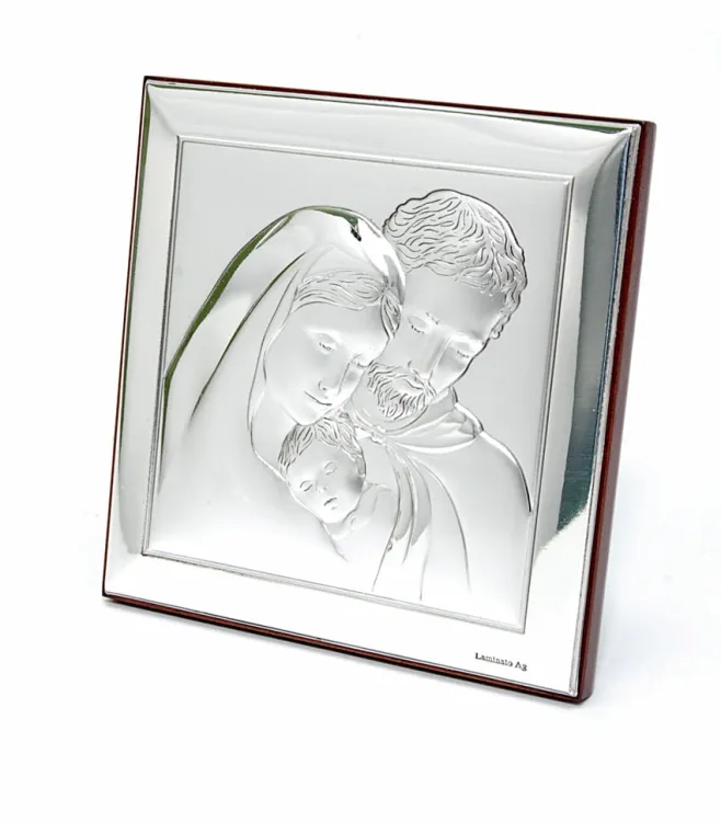 Obrazek srebrny św. Rodzina - pamiątka Chrztu św./ I Komunii św / ślubu e-religijne.pl